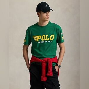 Polo Ralph Lauren Classic Fit Jersey Graphic T-Shirt Racing Motorsport Green XL
